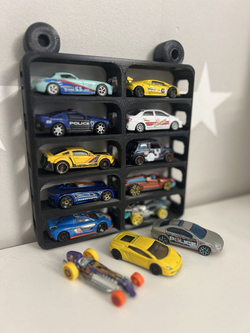 Полка для машинок Hot Wheels 10 шт, крепление на стену для hot wheels 10 шт черный