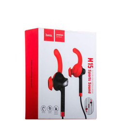 Наушники Hoco M15 Universal Earphones for sport and walking with mic (1.2 м) с микрофоном Red Красные