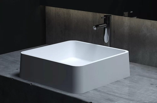 Раковина накладная Salini Gloria 02 1102202M 41,5 из искусственного камня S-Stone, белая матовая