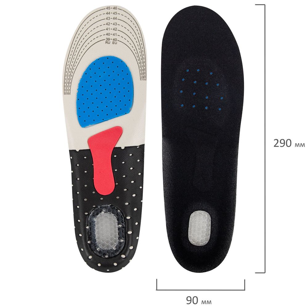Стельки для обуви СПОРТИВНЫЕ, материал EVA SPORT, размер RU 39-45 / EU 40-46, с линиями выреза, SHEGRA (ШЕГРА), 700747