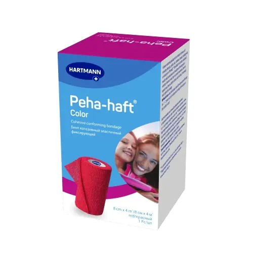 Бинт когезивный эластичный фиксирующий Peha-haft Color красный 8 см × 4 м
