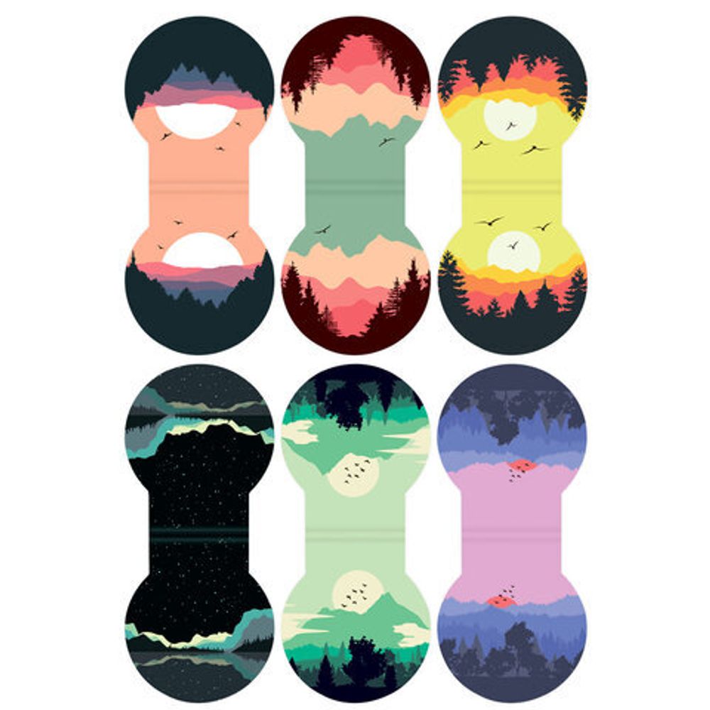 Закладки для книг МАГНИТНЫЕ, "SUNSET", набор 6 шт., 30х25 мм, BRAUBERG, 113169