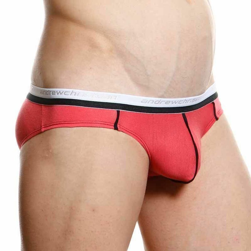 Мужские трусы брифы красные Andrew Christian V Slim Holiday Brief Red