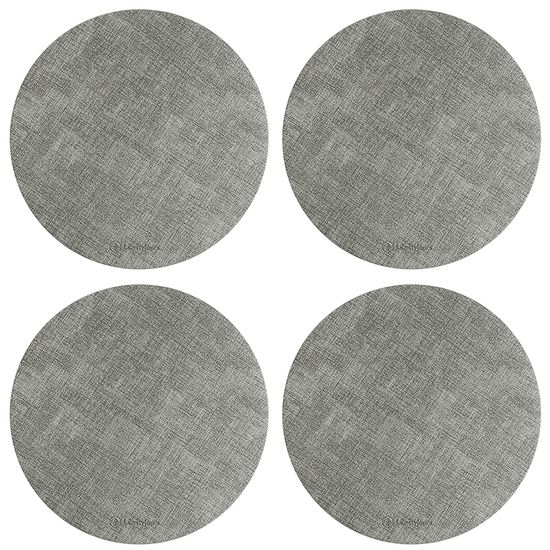 Набор из 4-х сервировочных салфеток leanera, D35 см, серые