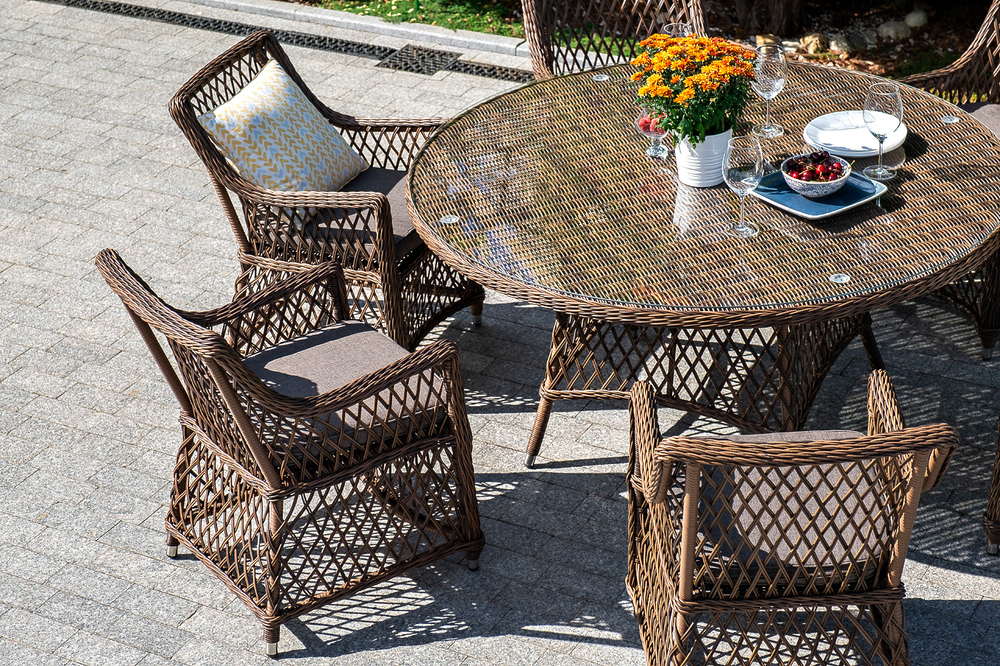 "Латте" плетеное кресло из искусственного ротанга, цвет коричневый