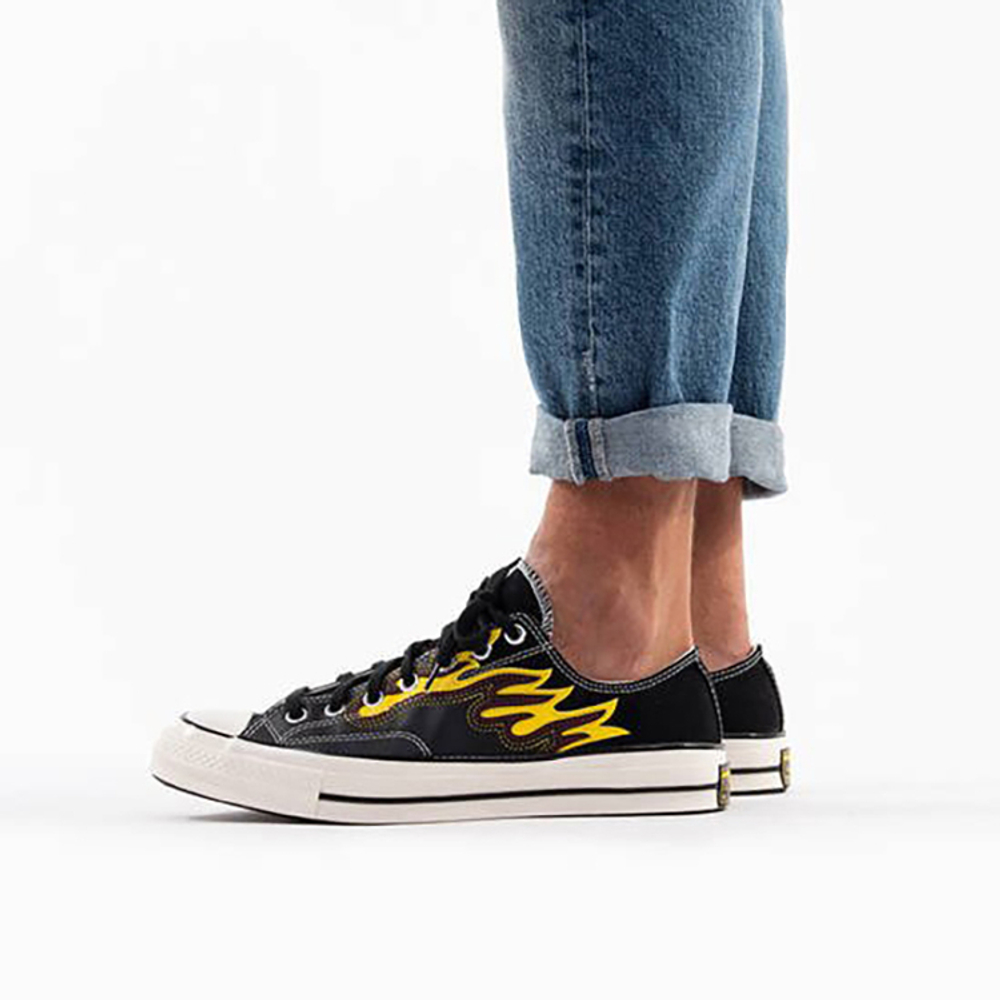 Converse 1970s Chuck Taylor All Star non-slip wear-resistant breathable low-top canvas shoes for men and women the same style black and yellow