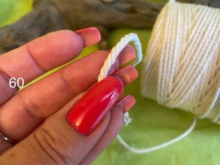 Фитиль № 60 Для свечей диаметром 8-10 см. Канатного типа х/б - 100%. Цена указана за метр.