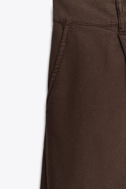 ZARA БРЮКИ-ДЖОГГЕРЫ — ZW COLLECTION, КОРИЧНЕВЫЙ