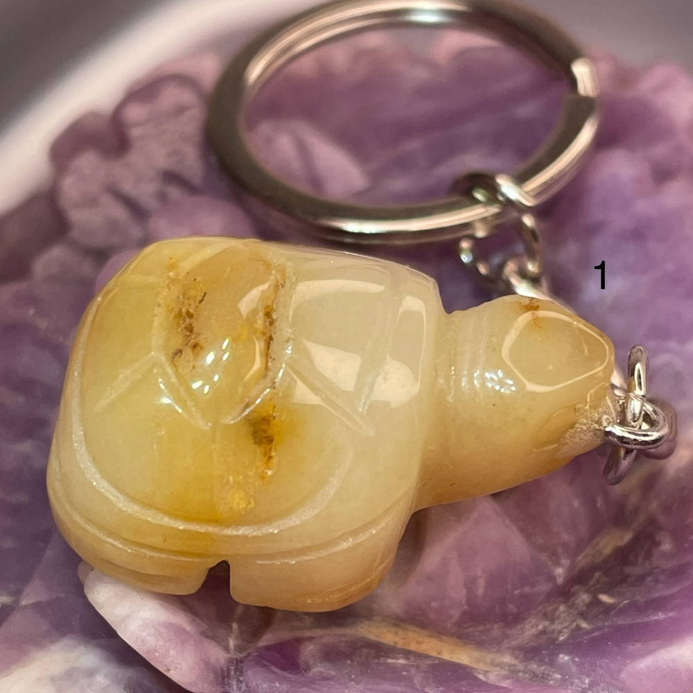 46813 Авантюрин желтый Брелок Черепаха фигурка 27мм