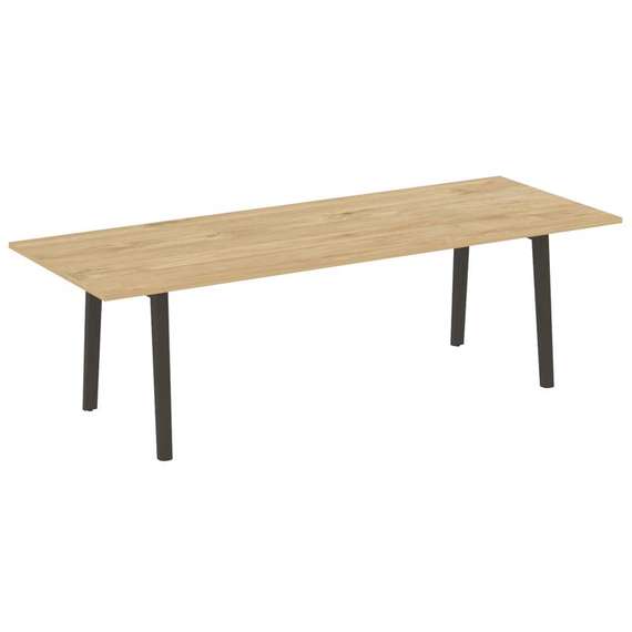 Onix Wood Direct Стол переговорный OW.PRG-25 Тиквуд Светлый/Дуб Темный/Металл Антрацит 2580*980*750