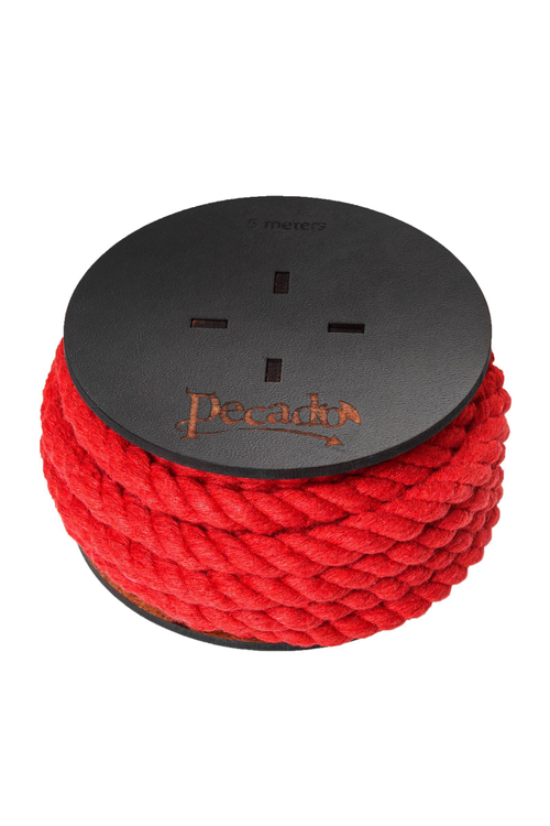 Красная веревка для шибари на катушке - 5 м.