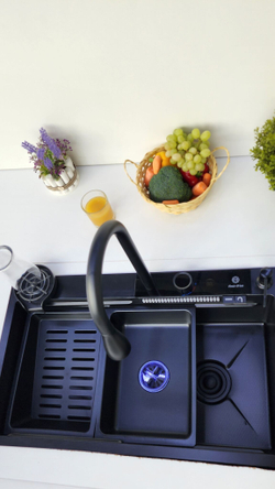 Многофункциональная кухонная мойка из нержавеющей стали BZ9953QH цвета Графит