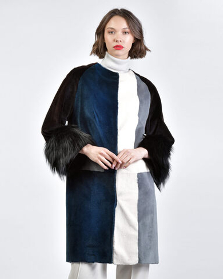 Шуба из меха норки с отделкой из меха лисы