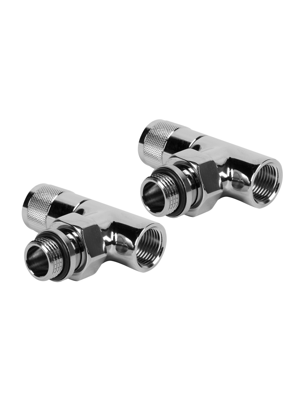 Набор дизайн-вентилей PIANO, угловой (хром) 1/2"