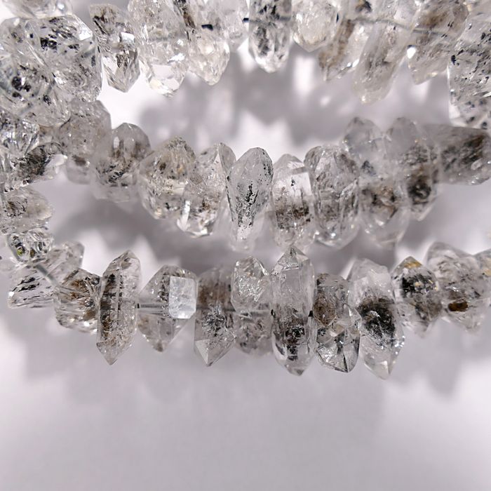 Бусина из кварца Херкимерский алмаз, фигурная, 5x14 - 6x18 мм (природная форма)