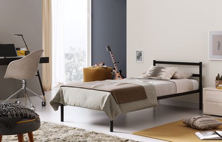 Кровать разборная металлическая Мета 04.100.9005 (1200*2000мм), черная