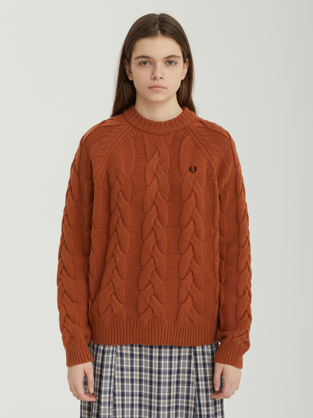 Женский Свитер Cable Knit Mock Neck