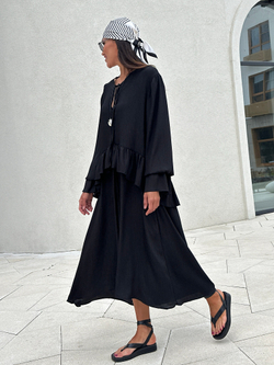 Платье шелк "Романтик" (черный)