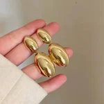 Серьги каплевидные, Золотые