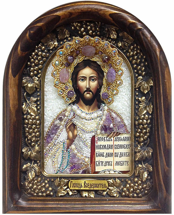 Икона Господь Вседержитель бисер