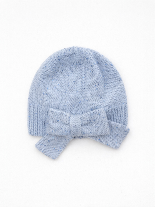 Шапка с бантиком, Голубой