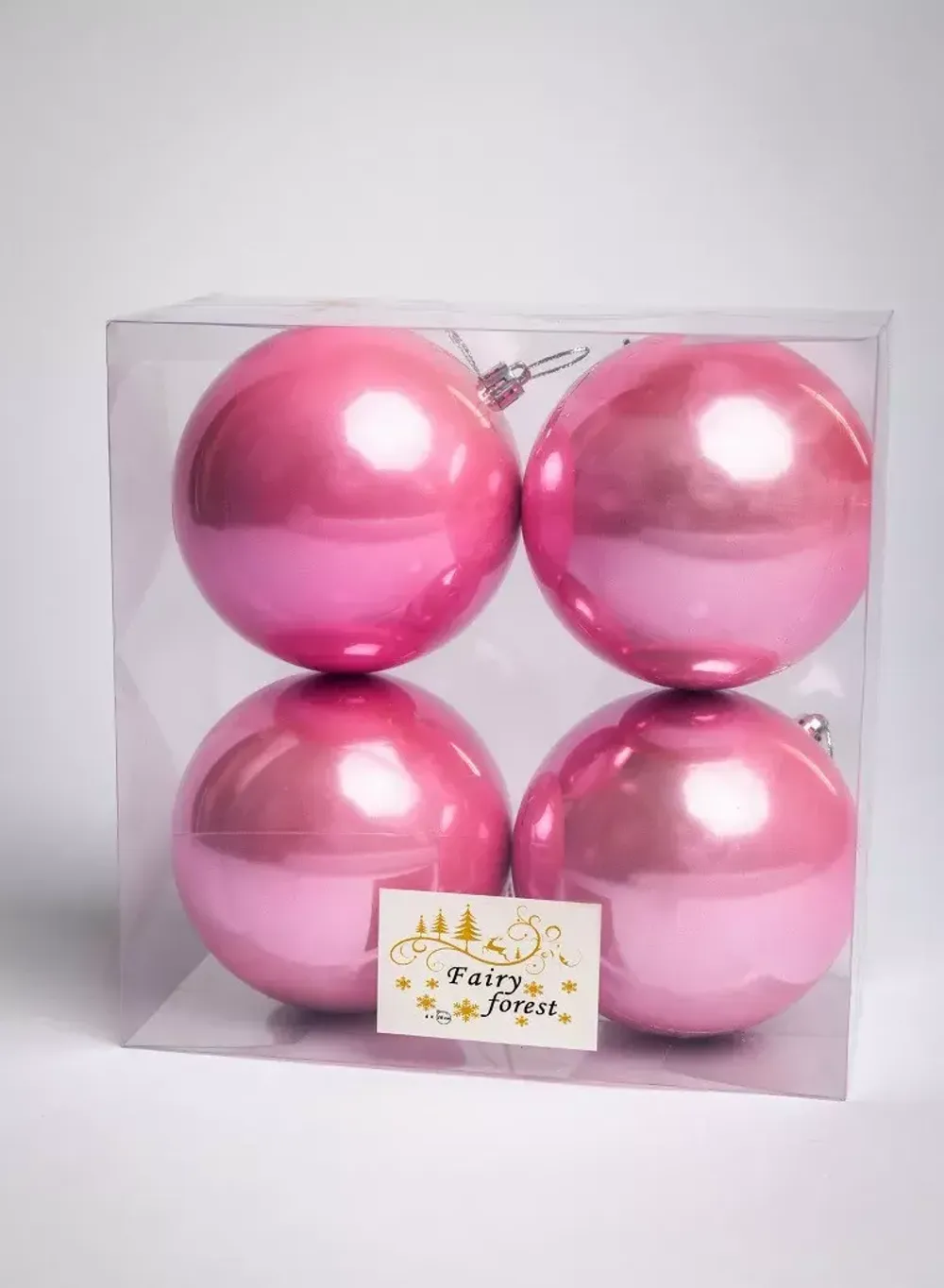 Набор новогодних шаров (4 шт) - перламутр
