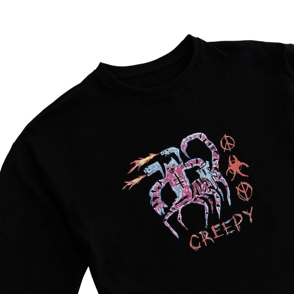 Лонгслив Creepy Clothing Технокошка черный