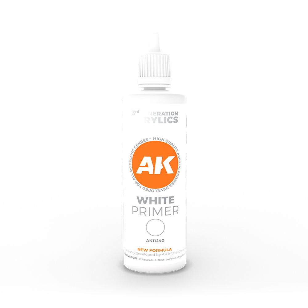 Акриловый праймер AK Interactive White Primer 100ml Акриловый праймер AK Interactive White Primer 100ml