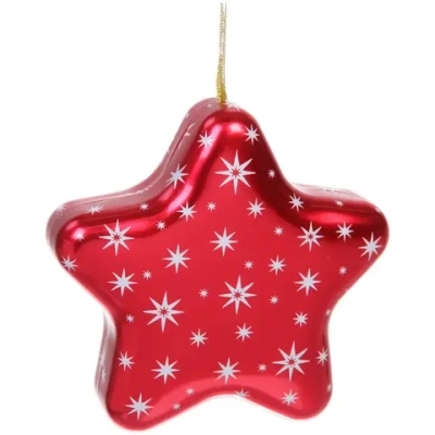 Банка жестяная «Звезда» 12,6*4,8см, цвет красный