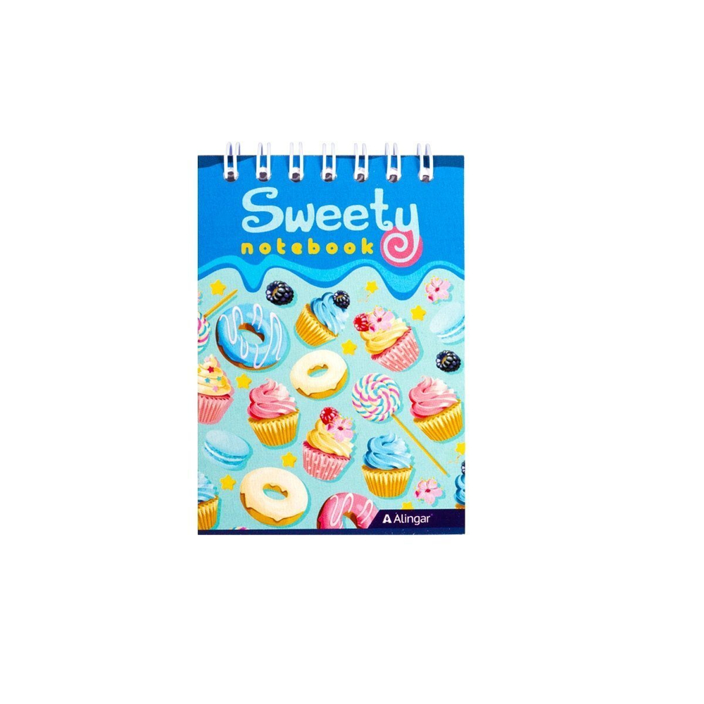 Блокнот А7, гребень, Alingar, мелованный картон, ассорти, 60 л., клетка, " Малыши New"