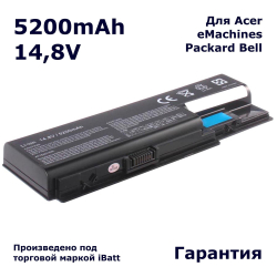 Аккумулятор iBatt 5200mAh для ноутбука Acer AS07B31, AS07B32, AS07B41, AS07B51 (14.8V)