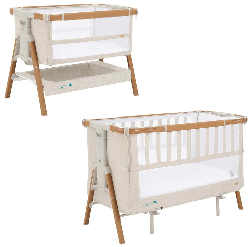 Кровать-трансформер приставная Tutti Bambini CoZee XL 120х60 см Scandinavian Walnut/Ecru