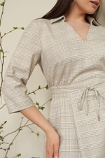 51469 Платье женское (пепельно-бежевый клетка)