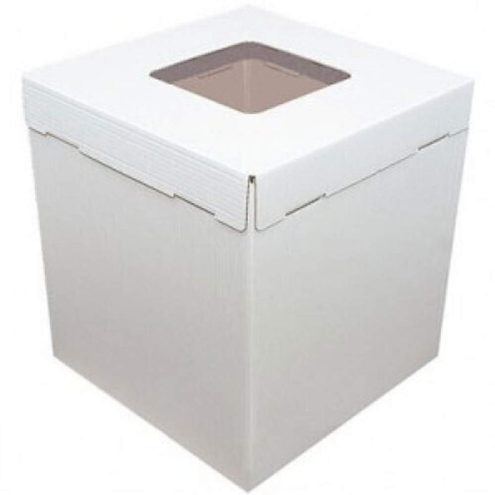 Коробка картонная усиленная гофрокартон с окном  42х42х45 см