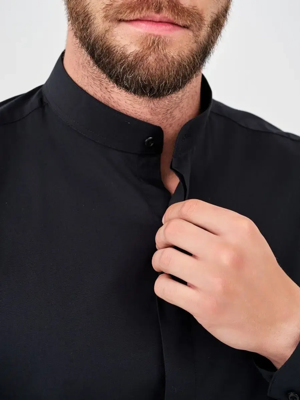 Рубашка без воротника приталенная SLIM FIT