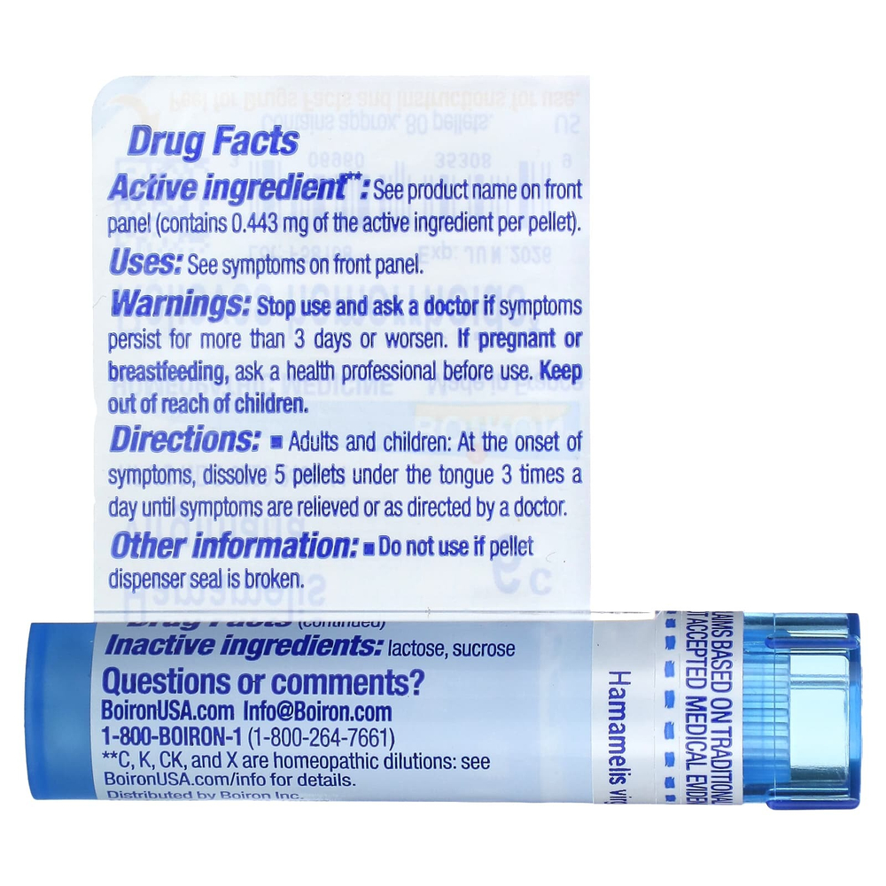 Boiron, Гамамелис виргинский, 6C, средство от геморроя, около 80 гранул