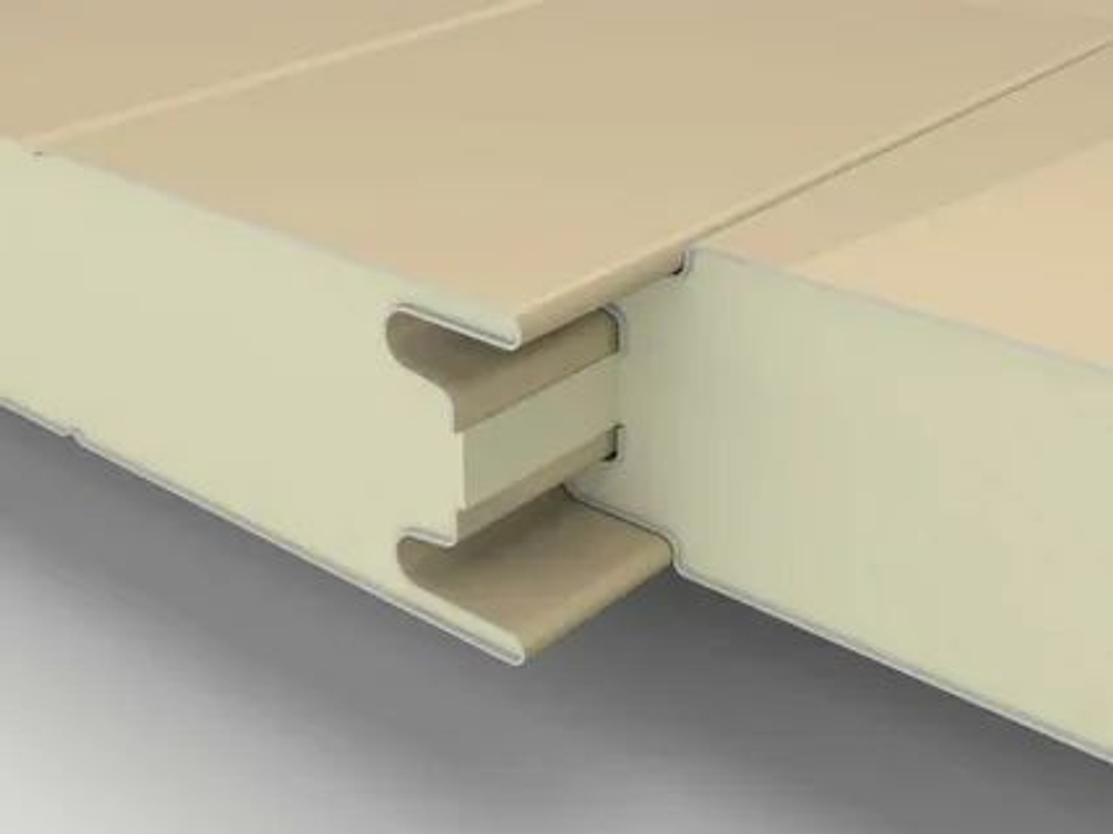 Трёхслойная сэндвич-панель стеновая со скрытым креплением, минеральная вата Полиэстер 150мм