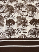 Вискоза Dior молочная с шоколадным дизайнерским принтом