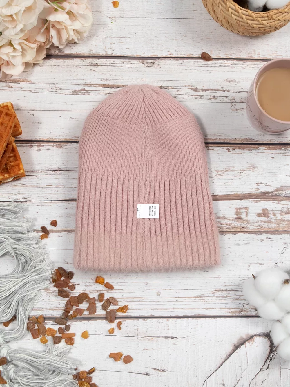 шапка ангора зимняя пушистая вязаная модная