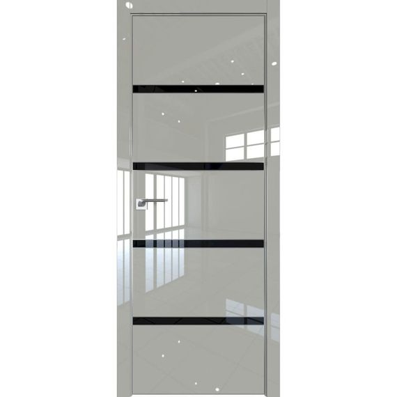 Межкомнатная дверь глянцевая Profil Doors 23LE галька люкс со вставкой