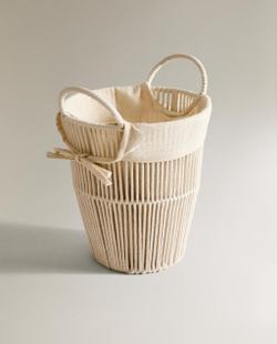 Zara Home Корзина из нержавеющей стали, цвет бежевый, 31 см