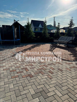Тротуарная плитка ПРЯМОУГОЛЬНИК 200x100 мм Листопад гранит Антрацит