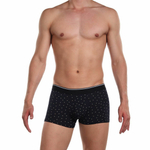 Трусы-боксеры с мелким принтом в виде треугольников (Размер: L) (Цвет: темно-синий)