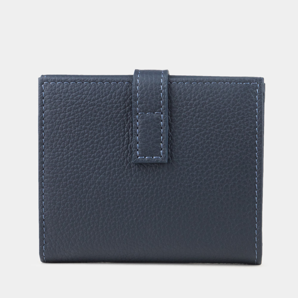 Кожаный кошелек, теленок цвета синий