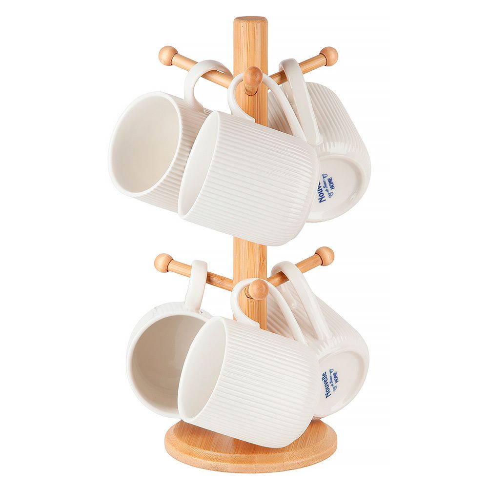 Набор из 6 кружек на подставке "Naturel" v=280мл. (подарочная упаковка)