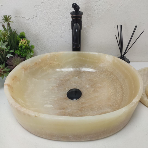 Раковина из оникса Oval Yellow OY-61586 (53*38*15)