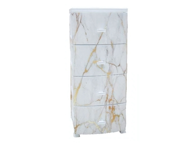 Комод 4-х секционный "Белый мрамор" белый