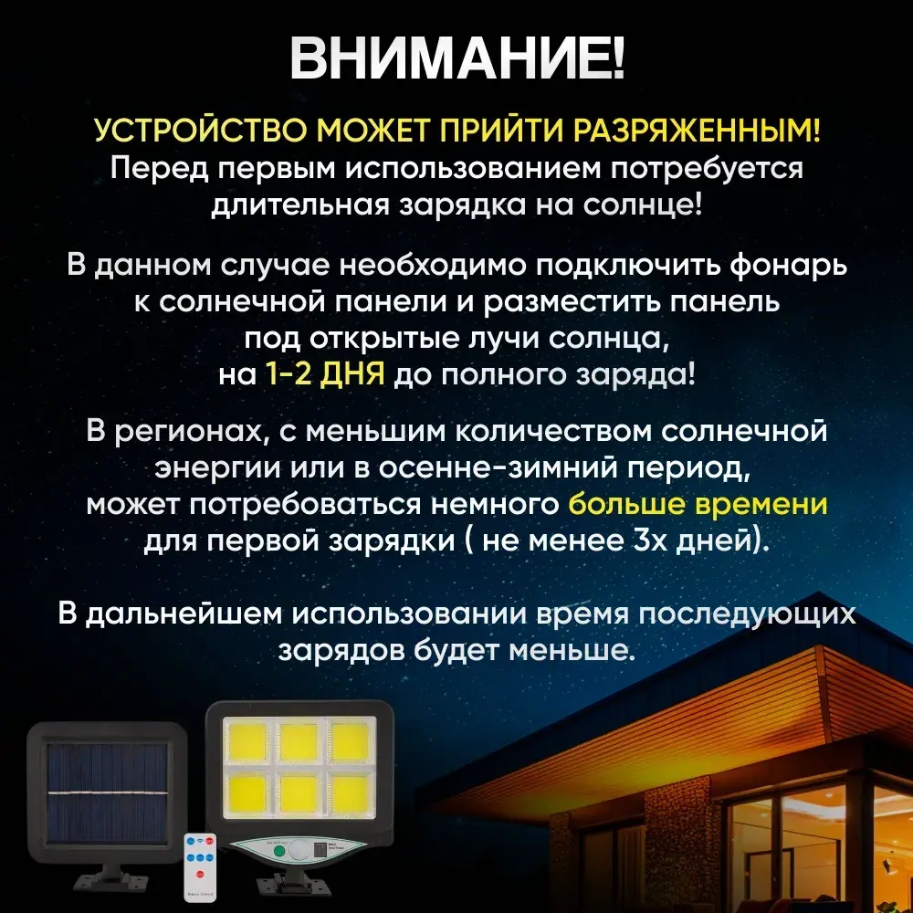 Светильник на солнечной батарее уличный, Прожектор светодиодный, с датчиком движения
