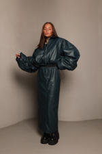 Бомбер мини из экокожи