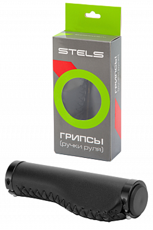 Грипсы 130мм HBBT-002 чёрные с чёрными кольцами прошитые